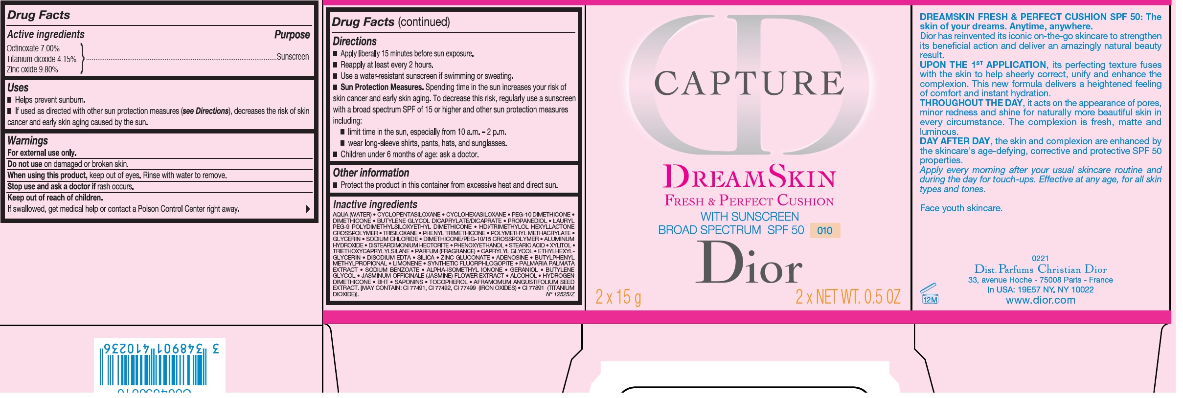 Pill image for Capture Dreamskin Fresh & Perfect Cushion With Sunscreen Broad Spectrum Spf 50 010