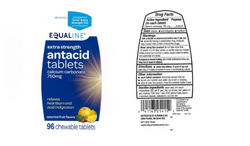 Pill image for Equaline Extra Strength Antacid Assorted Fruit 127