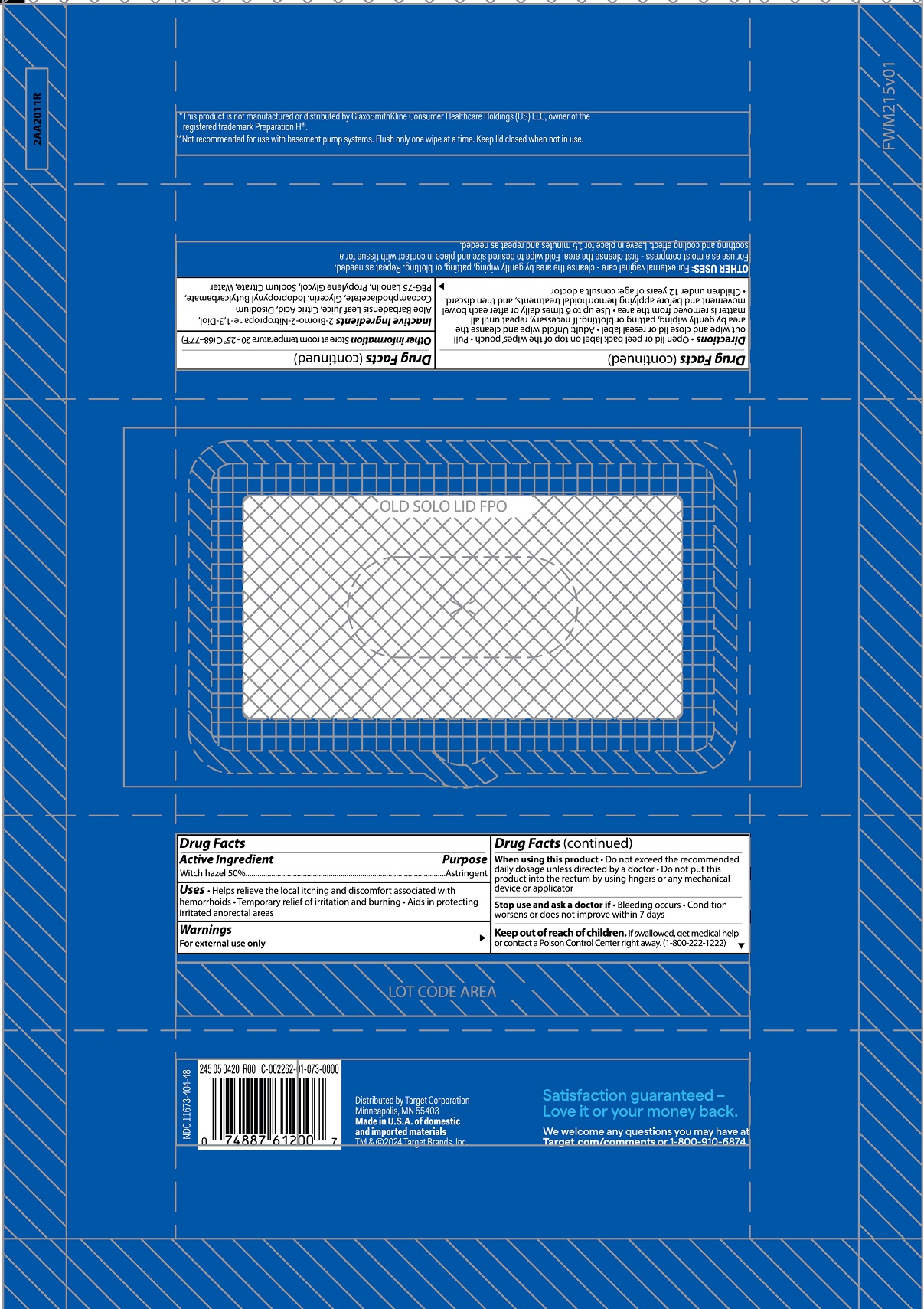 Pill image for Target Up And Up Medicated Wipes Ndc 11673-404