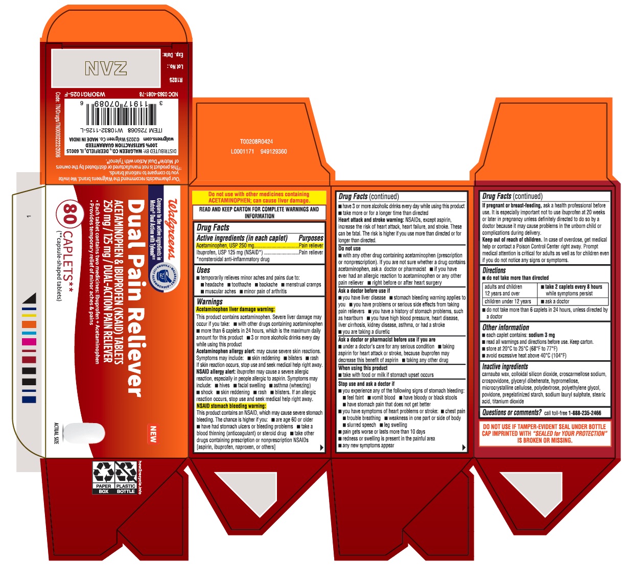 Pill image for Acetaminophen And Ibuprofen Tablets-dual Pain Reliever-walgreens