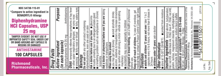 Pill image for Diphenhydramine Hydrochloride Capsules, Usp 25mg
