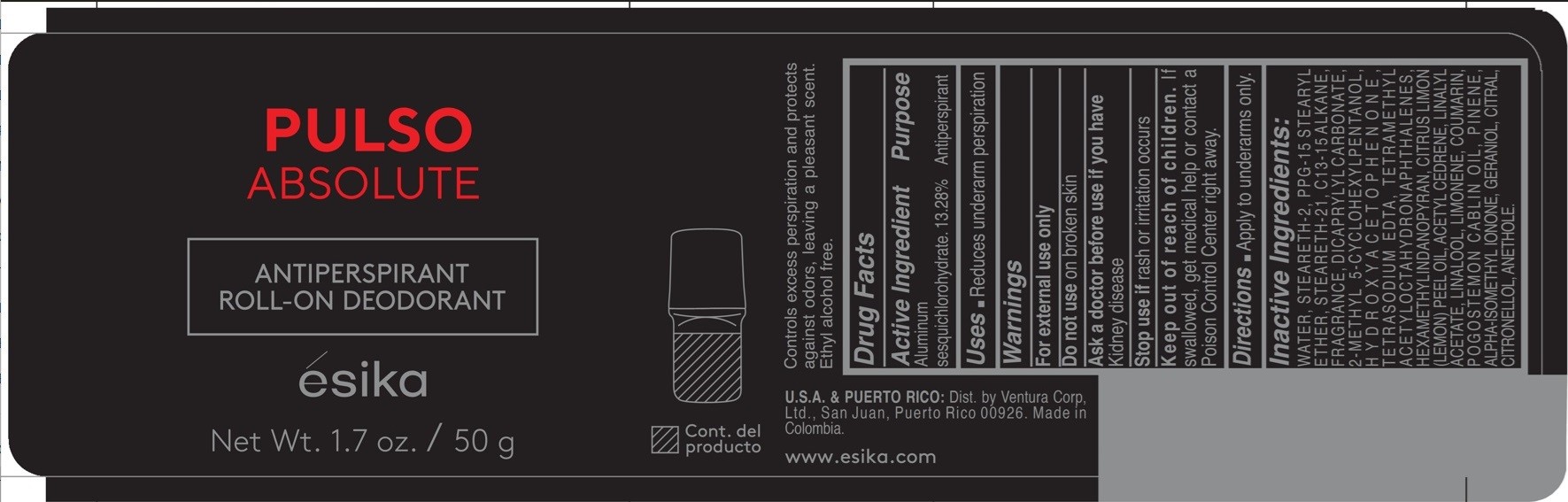 Pill image for Pulso Absolute Antiperspirant Roll-on Deodorant