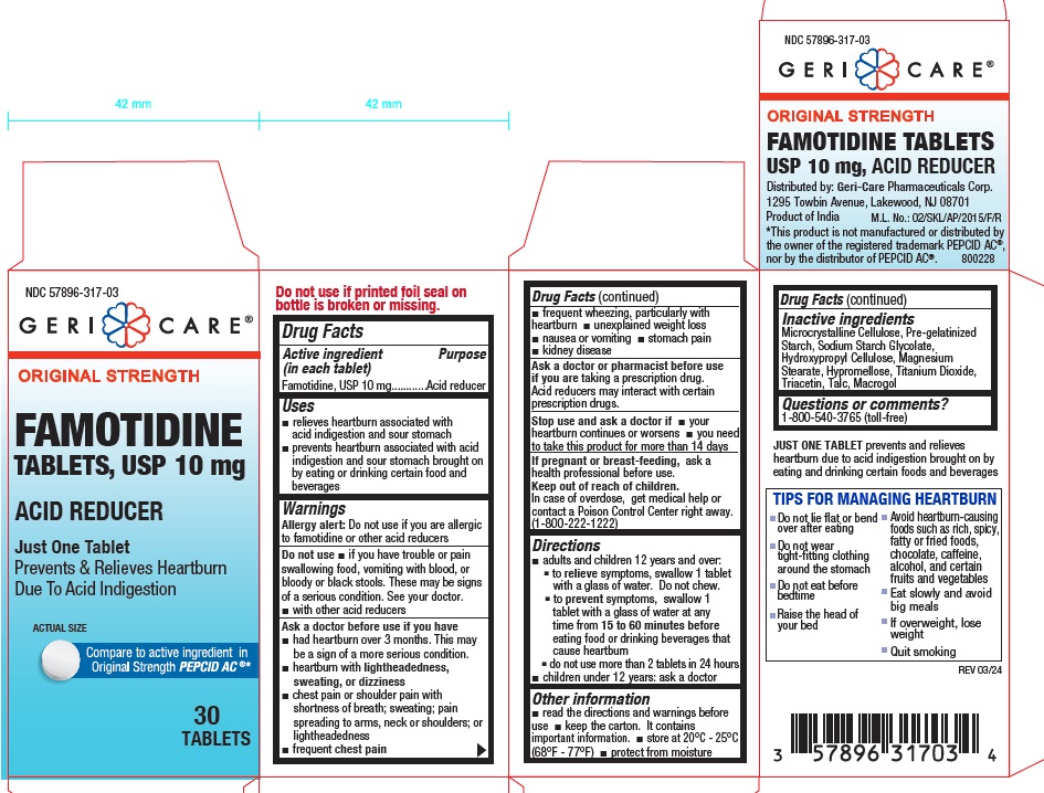 Pill image for 317 Famotidine Tablets