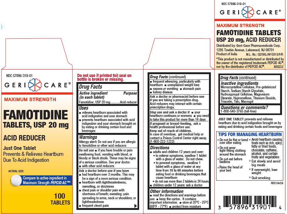 Pill image for 319 Famotidine Tablets