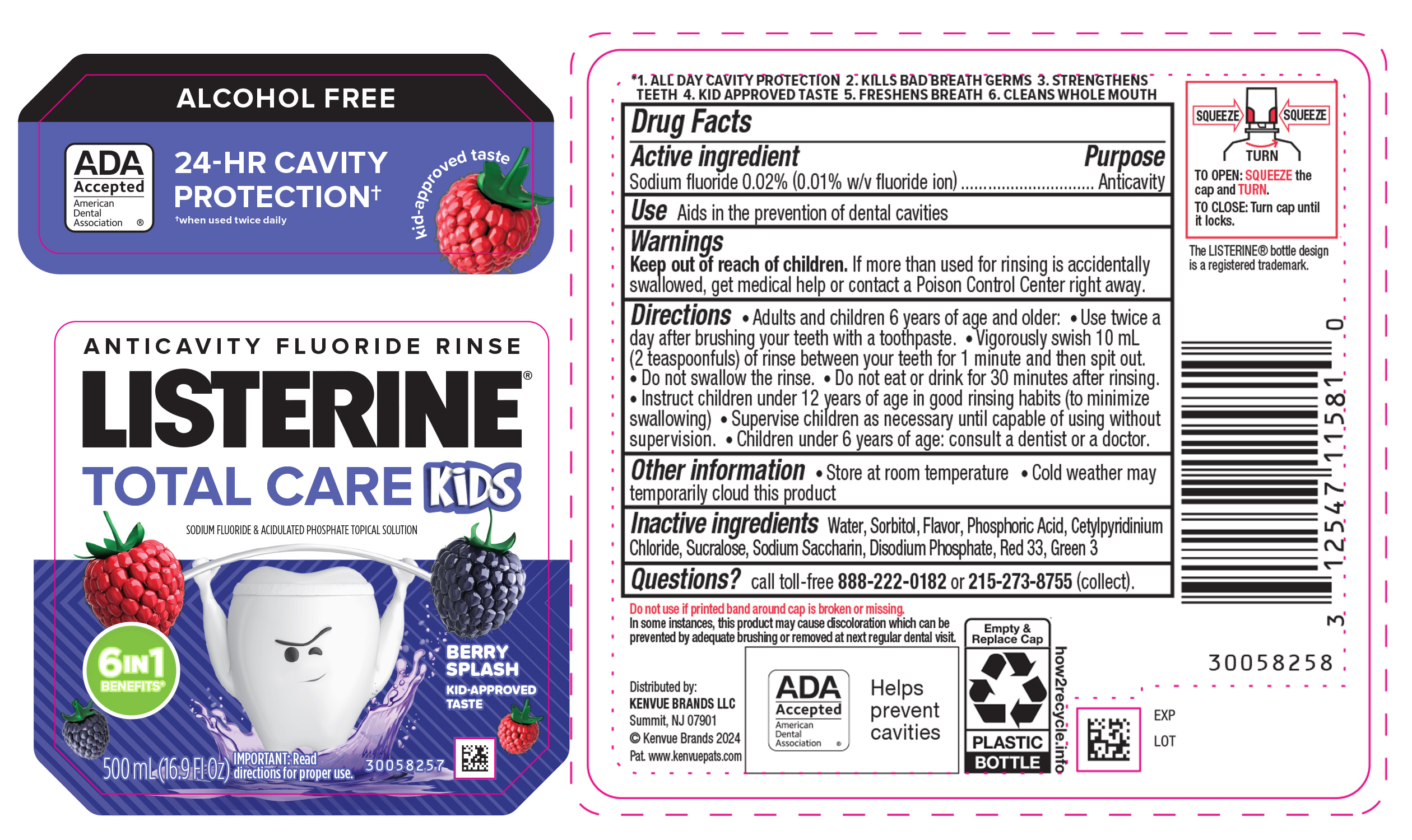 Pill image for Listerine Total Care Kids Anticavity Fluoride Rinse - Berry Splash