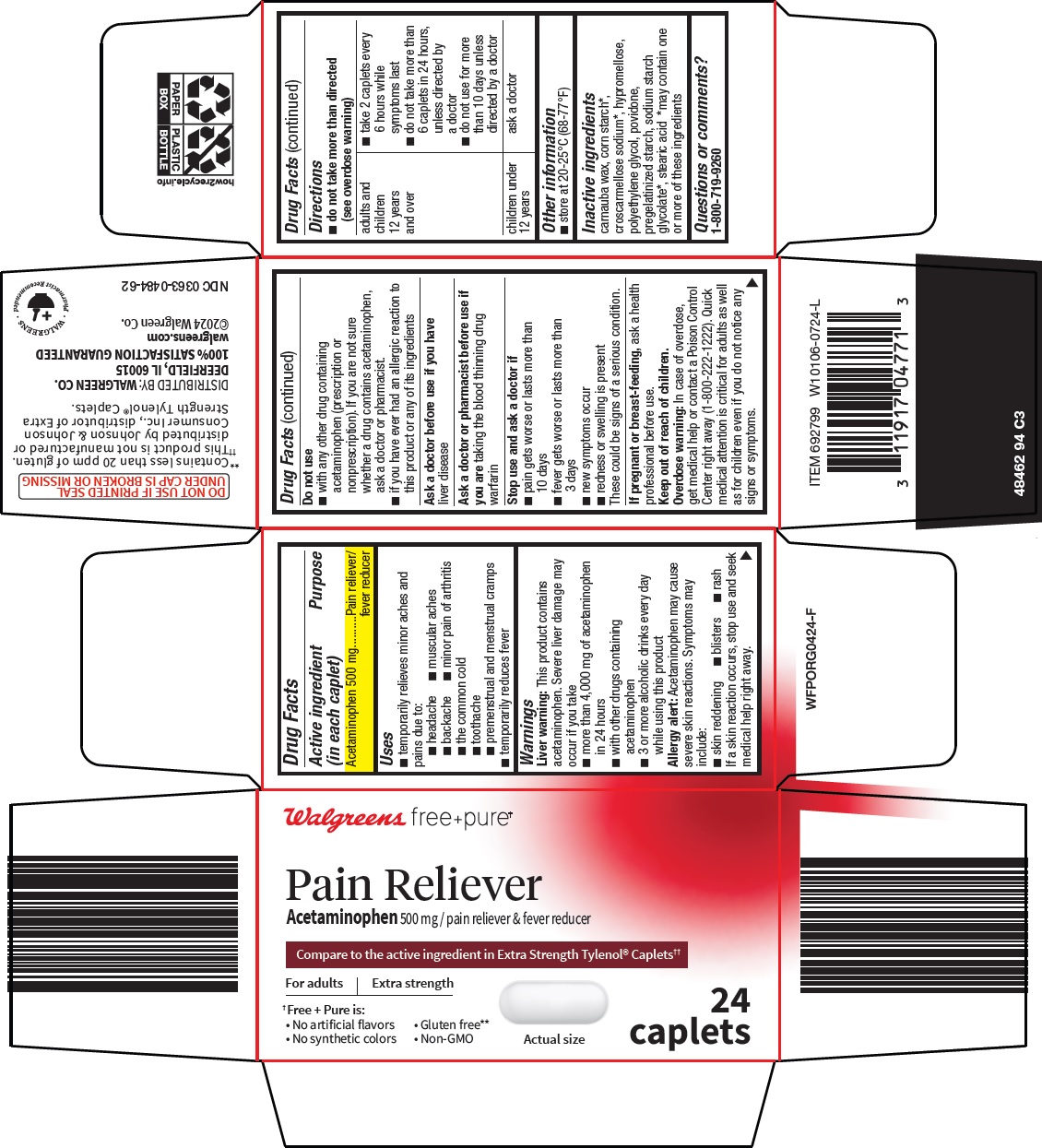 Pill image for Walgreen Co. Pain Reliever Drug Facts