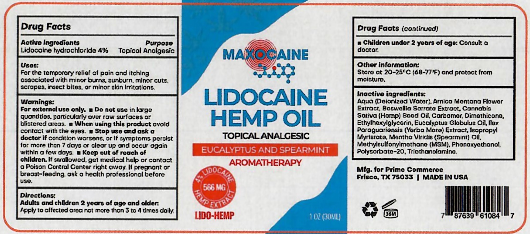Pill image for Maxocaine Lidocaine Hemp Oil Topical Analgesic