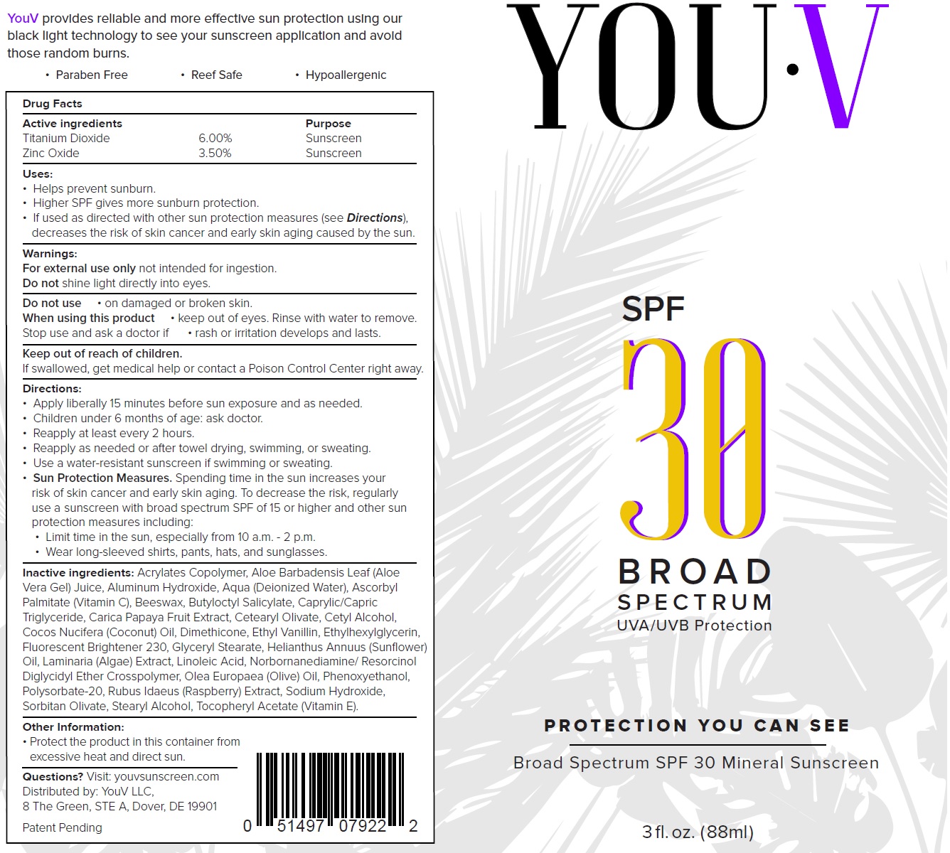 Pill image for you-v spf-30 broad spectrum sunscreen lotion