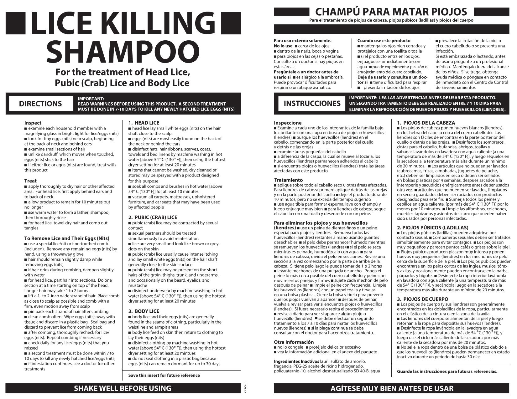 Pill image for Lice Killing Shampoo Drug Facts