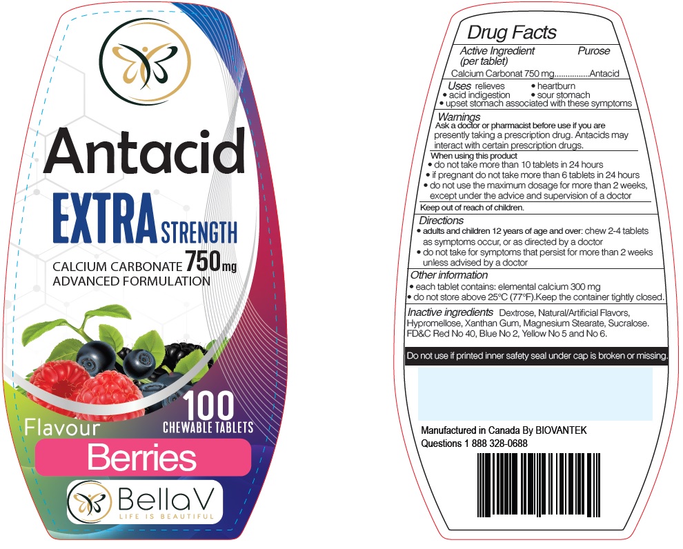 Pill image for Bella V Antacid Extra Strength Berries Flavor