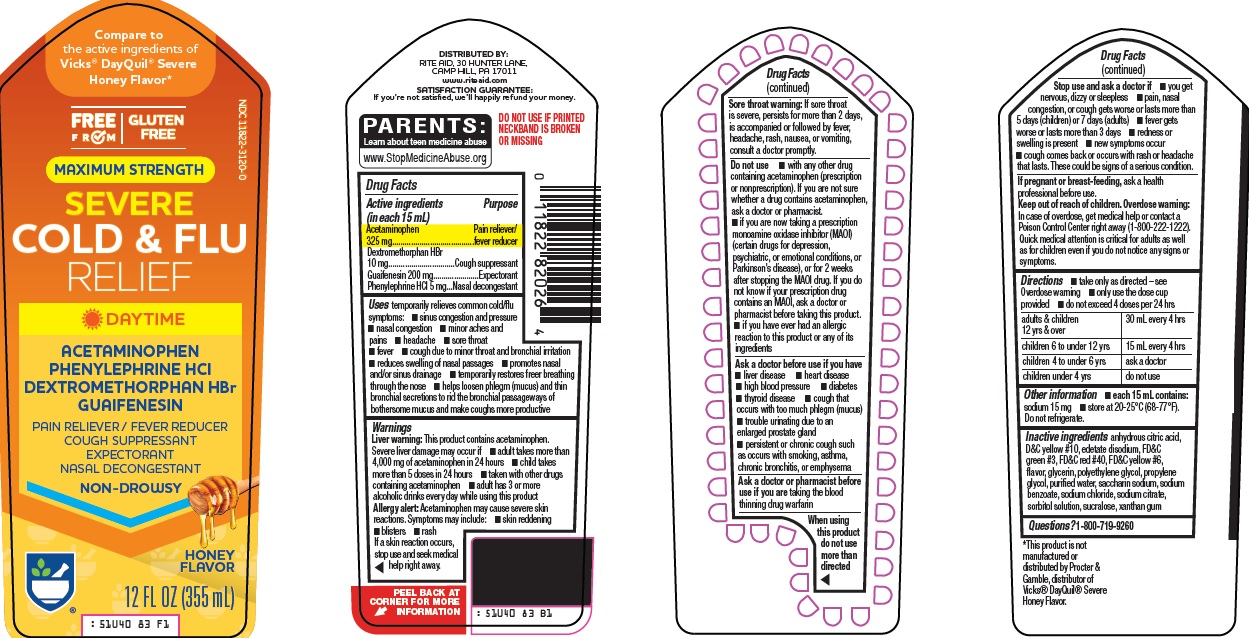 Pill image for Rite Aid Corporation Severe Cold & Flu Relief Drug Facts