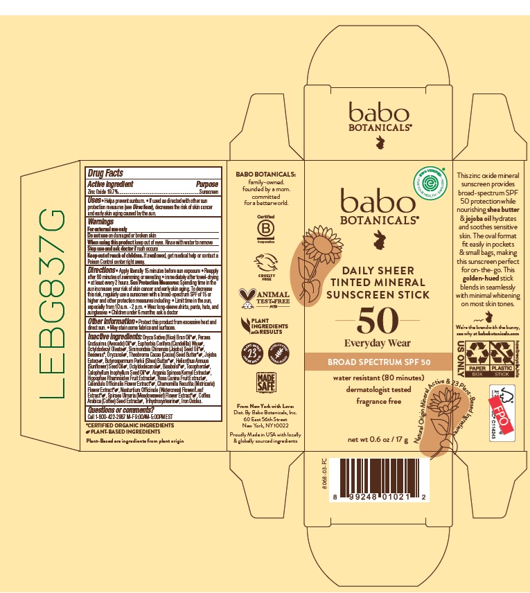Pill image for Babo Botanicals Daily Sheer Tinted Mineral Sunscreen Stick Spf 50