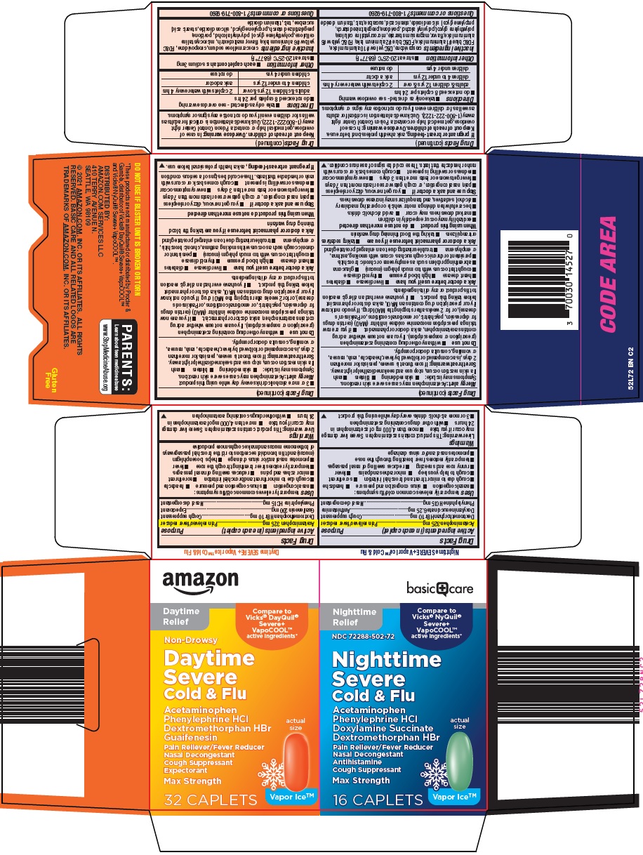 Pill image for Amazon Daytime Severe Cold & Flu Nighttime Severe Cold & Flu Drug Facts