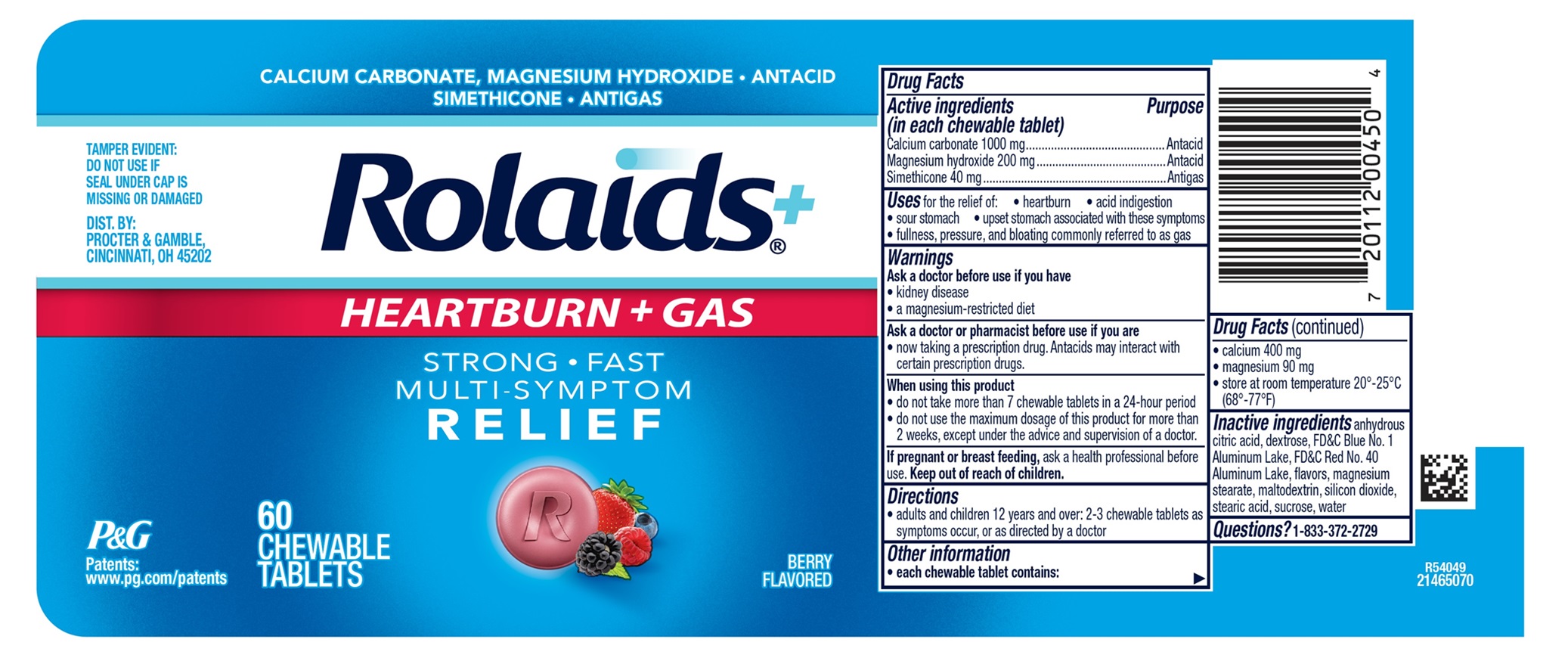 Pill image for Rolaids Heartburn Plus Gas