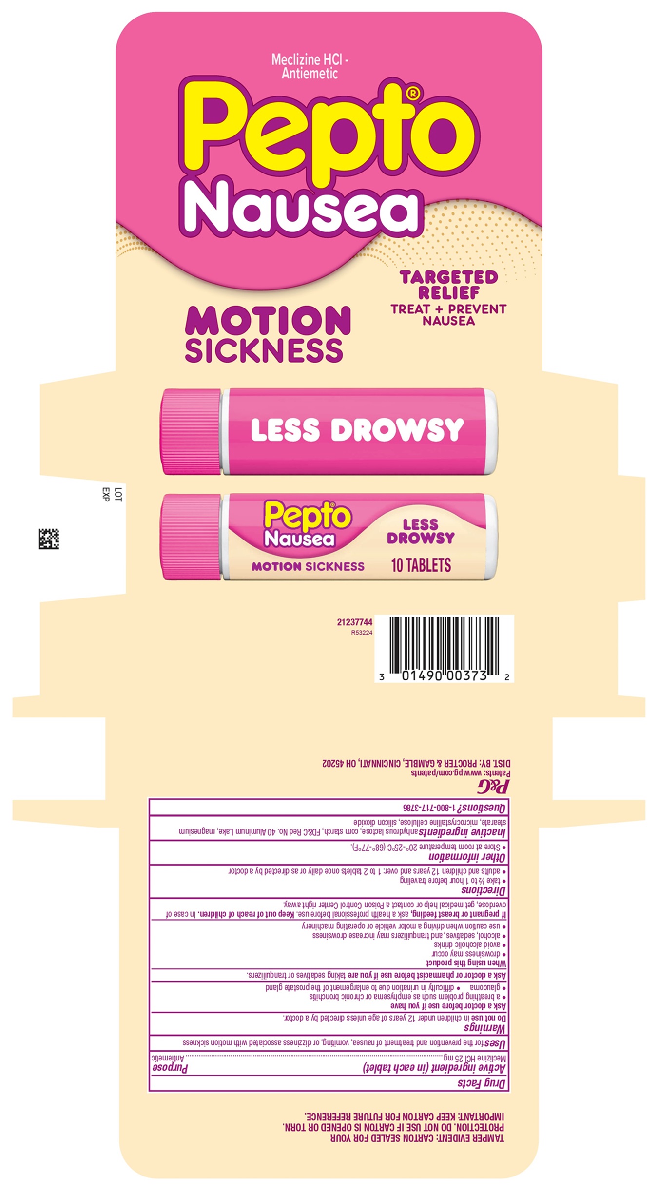 Pill image for Pepto Nausea Motion Sickness