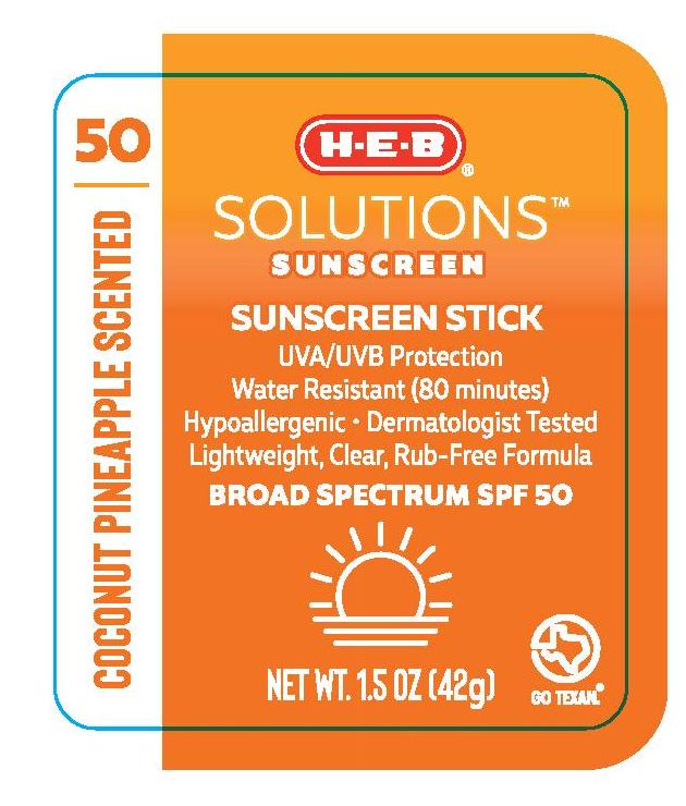 Pill image for H.e.b Solutions Sunscreen Coconut Pineapple Scented Spf 50 Stick