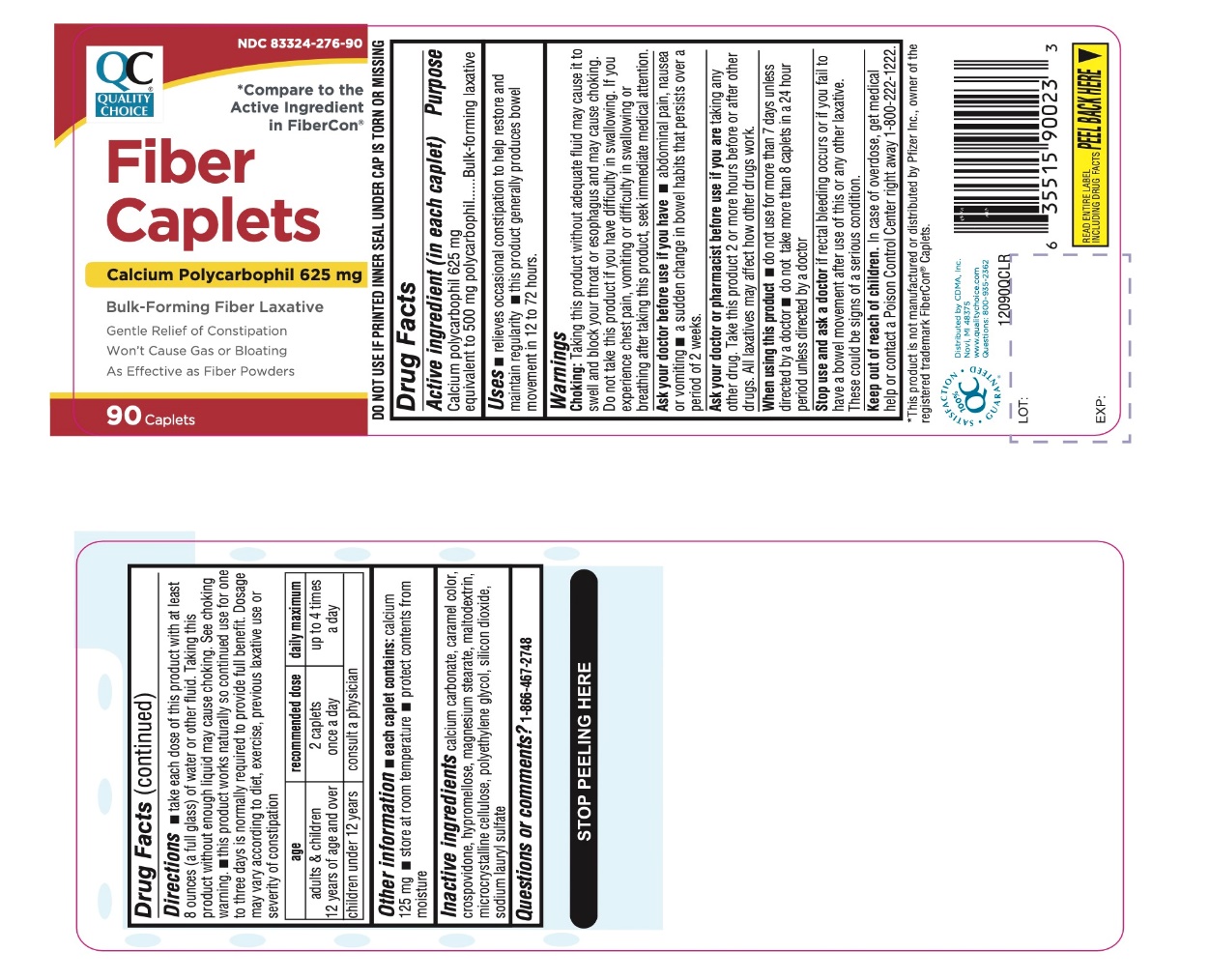 Pill image for Quality Choice Fiber Caplets Calcium Polycarbophil