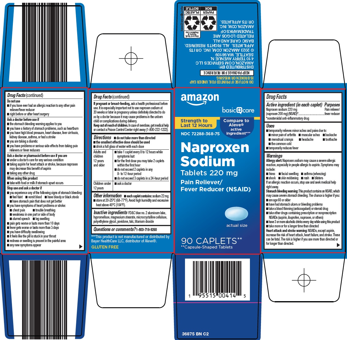 Pill image for Amazon Naproxen Sodium Drug Facts