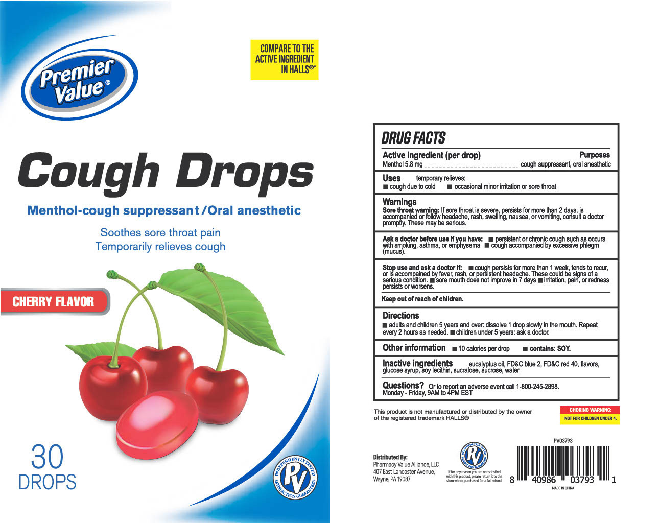 Pill image for Pv-mgc-ynby Cough Drops Cherry 30