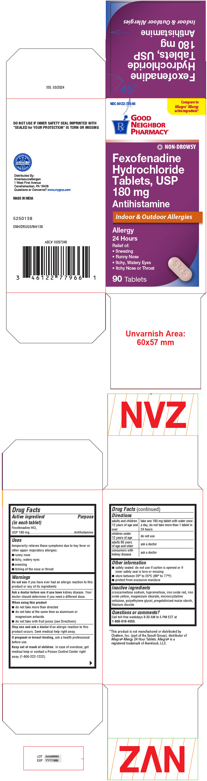 Pill image for Fexofenadine Hydrochloride Tablets, Usp 180 Mg