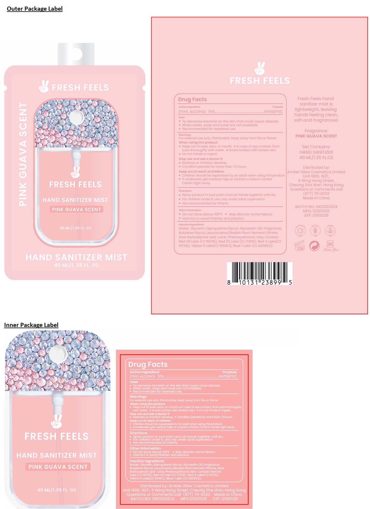 Pill image for Fresh Feels Hand Sanitizer Mist Pink Guava Scent