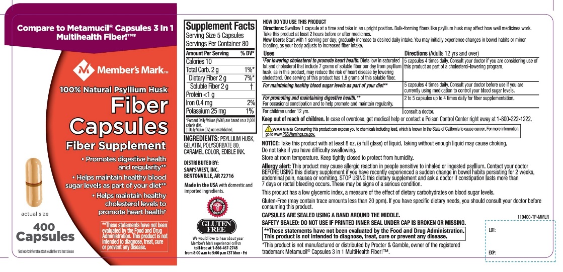 Pill image for Fiber Capsules Psyllium Husk 400 Capsules