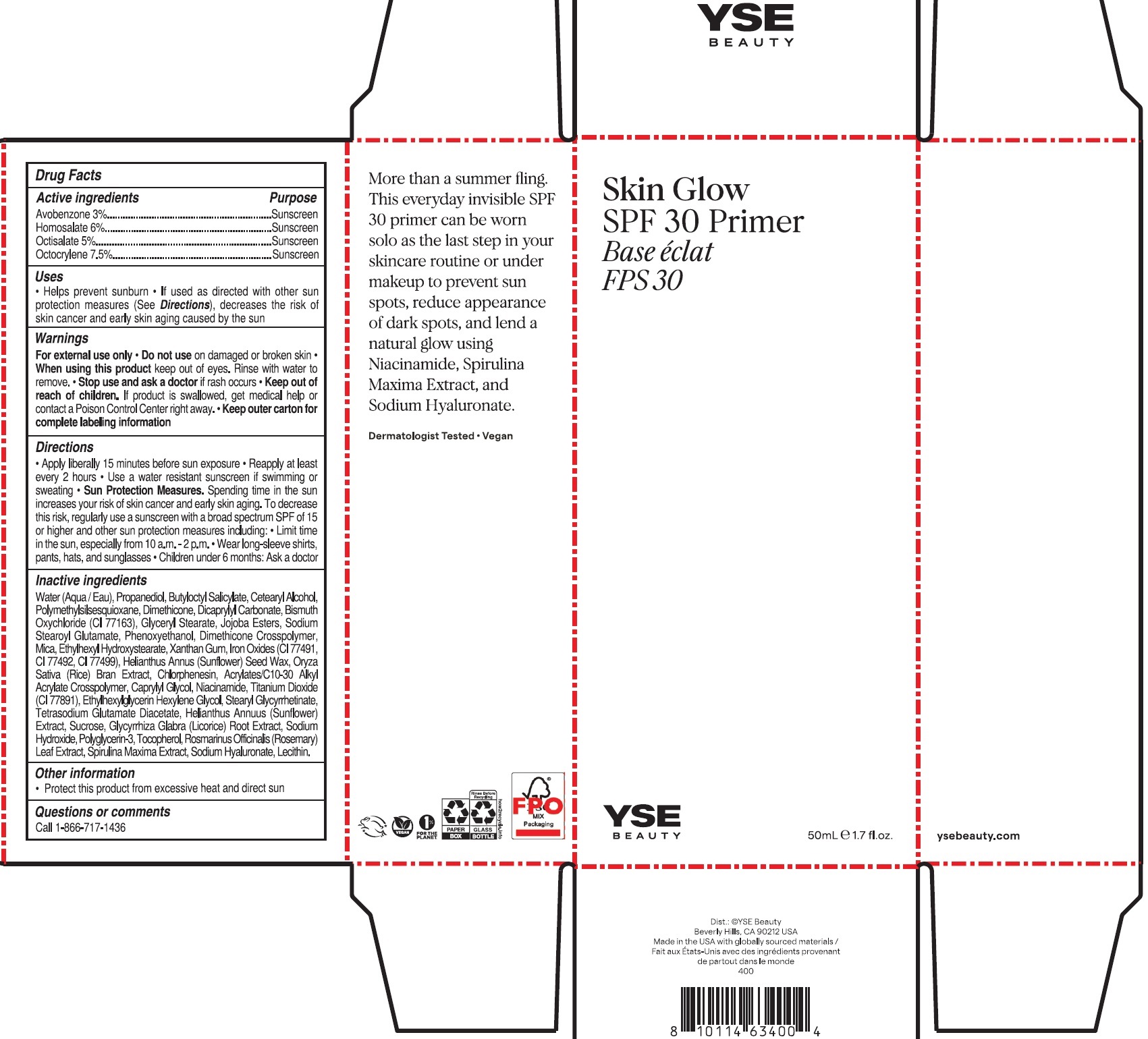 Pill image for yse beauty skin glow spf 30 primer