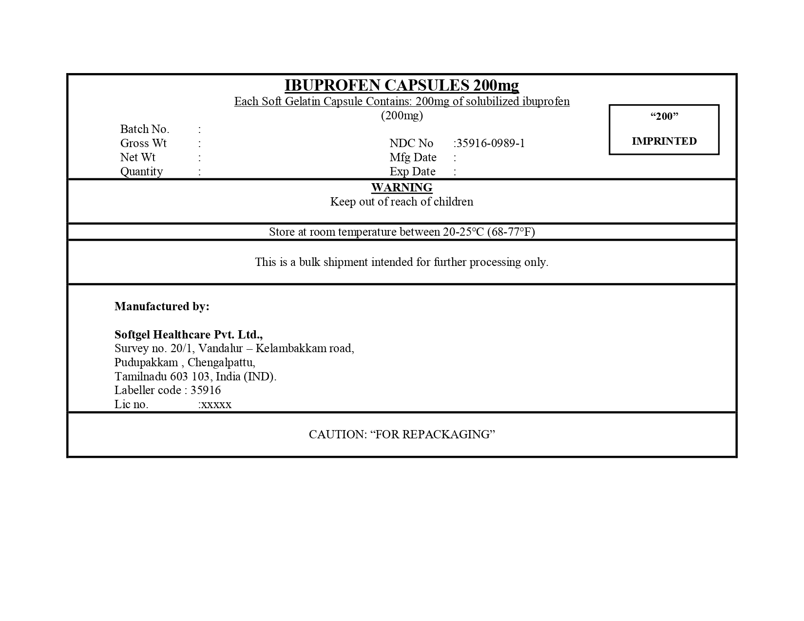 Pill image for Ibuprofen Capsules, 200 Mg