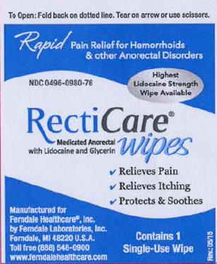 Pill image for recticare medicated anorectal wipes