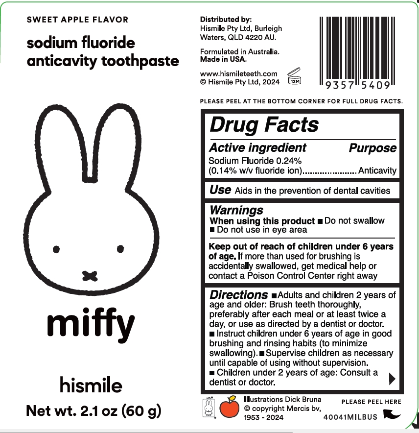 Pill image for Hismile Miffy Sweet Apple Flavor Sodium Fluoride Anticavity Toothpaste