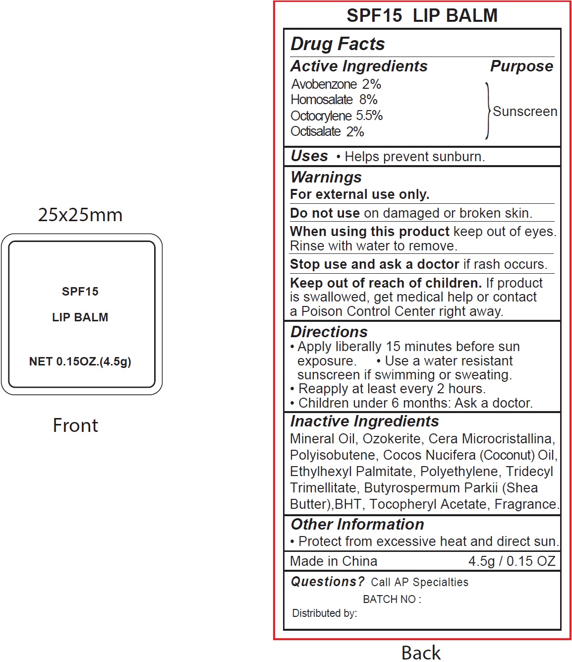 Pill image for Spf15 Lip Balm