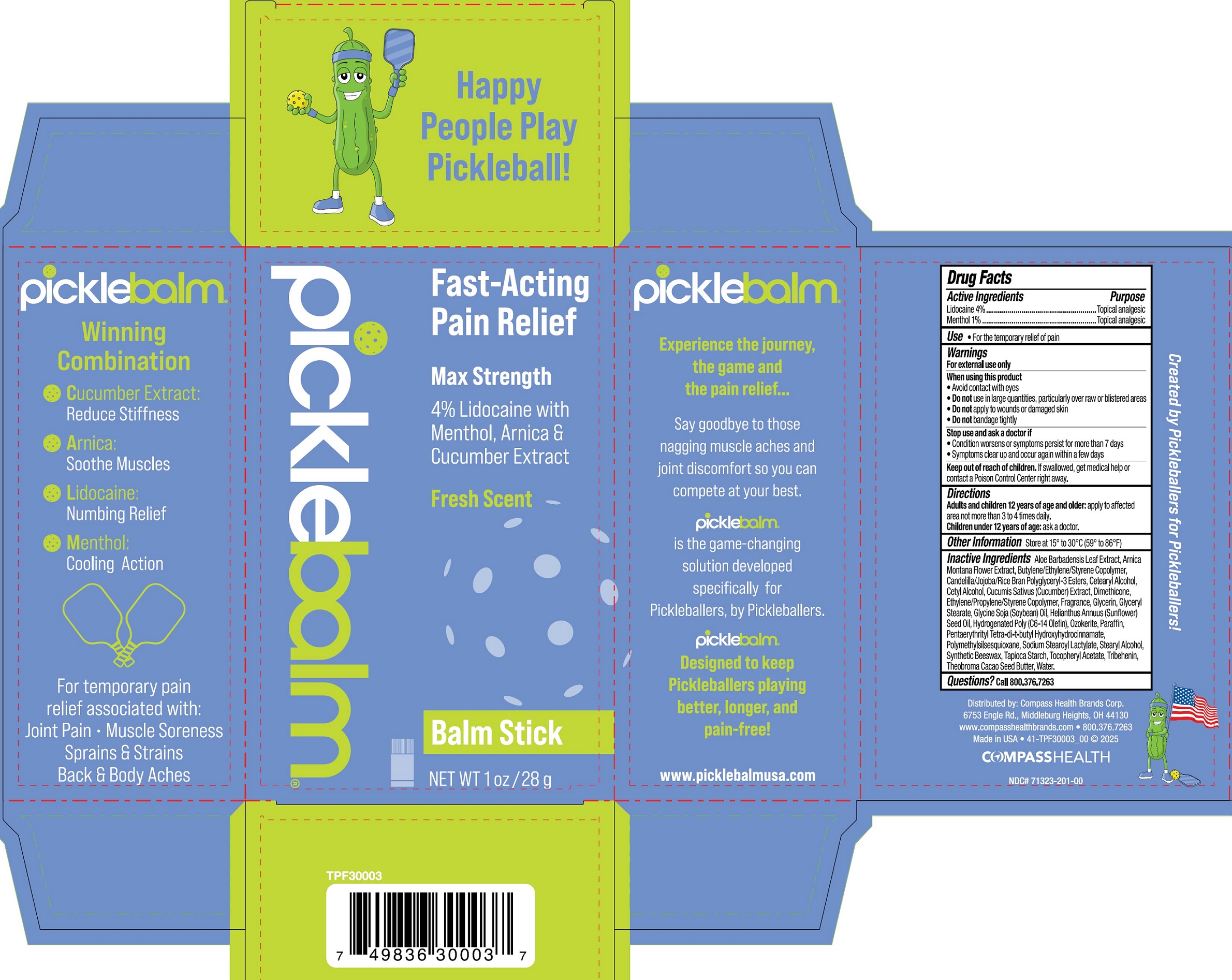 Pill image for Picklebalm Lidocaine With Menthol Arnica Cucumber Seed Balm Stick