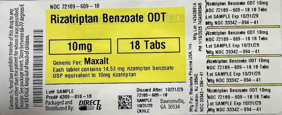 Pill image for Rizatriptan Benzoate Odt