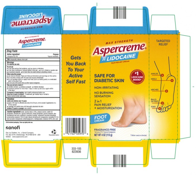 Pill image for Aspercreme Lidocaine Foot Cream-diabetic