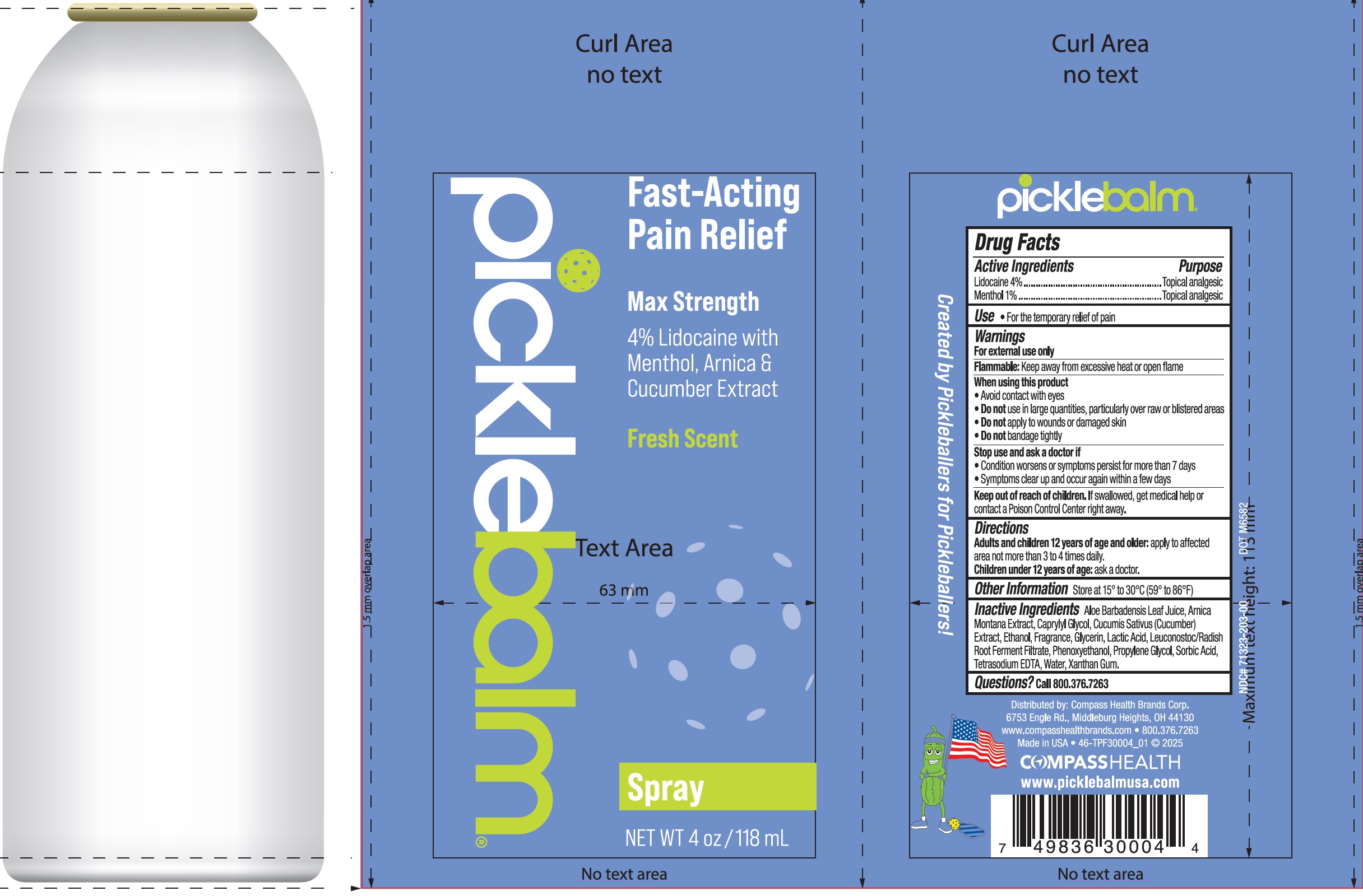 Pill image for Picklebalm Lidocaine With Menthol Arnica Cucumber Seed Spray