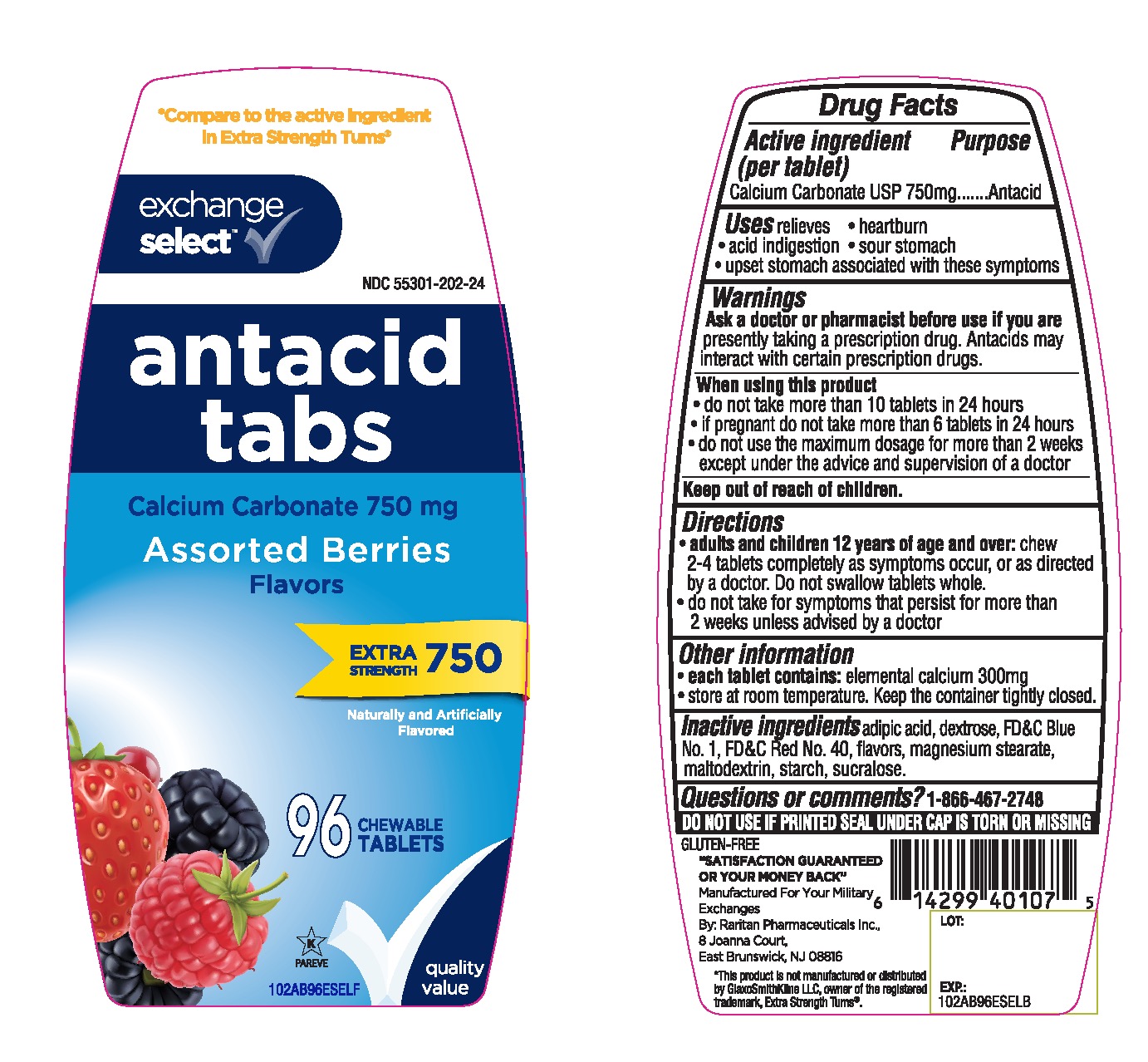 Pill image for Extra Strength Antacid Calcium Carbonate Assorted Berries Chewable Tablets