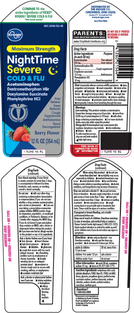 Pill image for Kroger Co. Nighttime Severe Cold & Flu Drug Facts