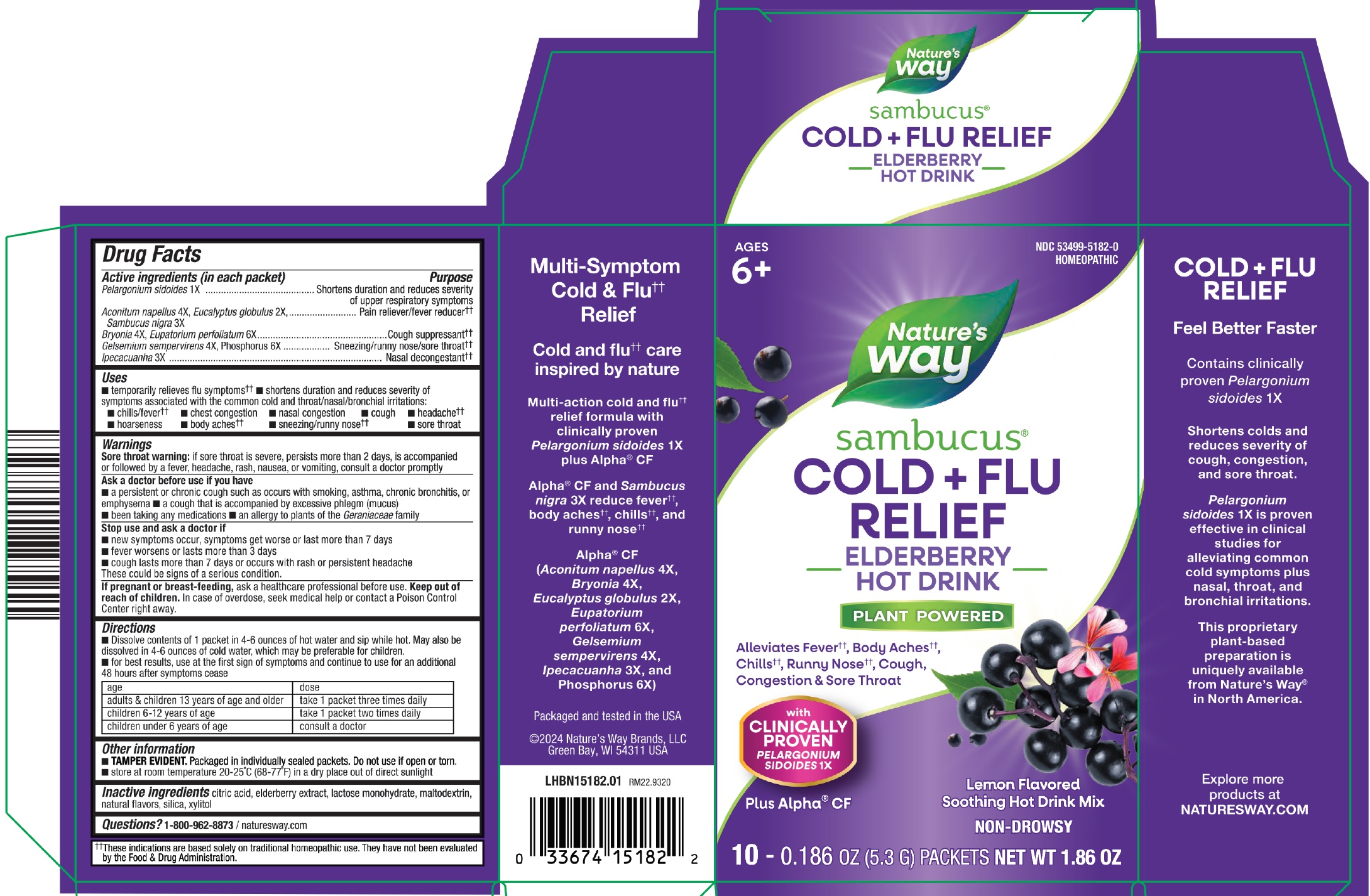 Pill image for Sambucus Cold + Flu Relief Hot Drink, Lemon Flavored
