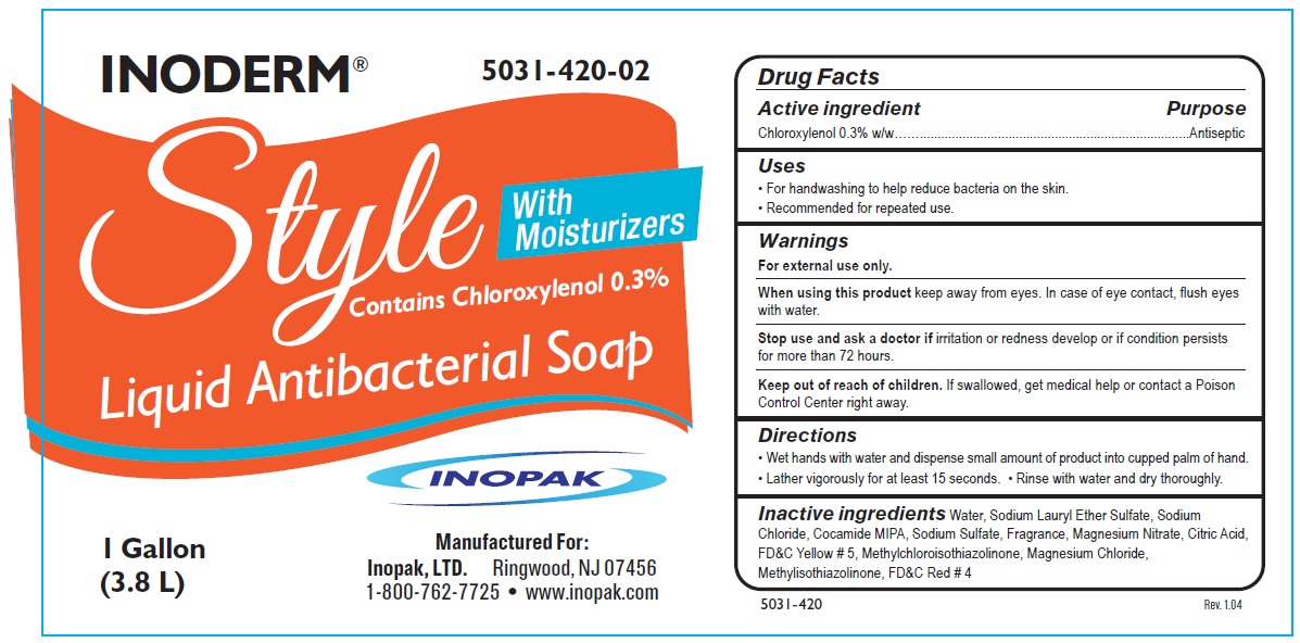 Pill image for inoderm style antibacterial soap