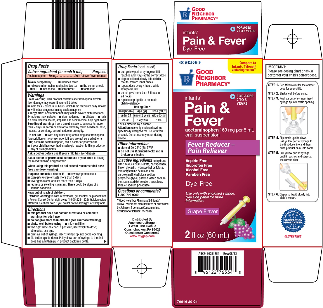 Pill image for Amerisource Bergen Infants’ Pain & Fever Drug Facts