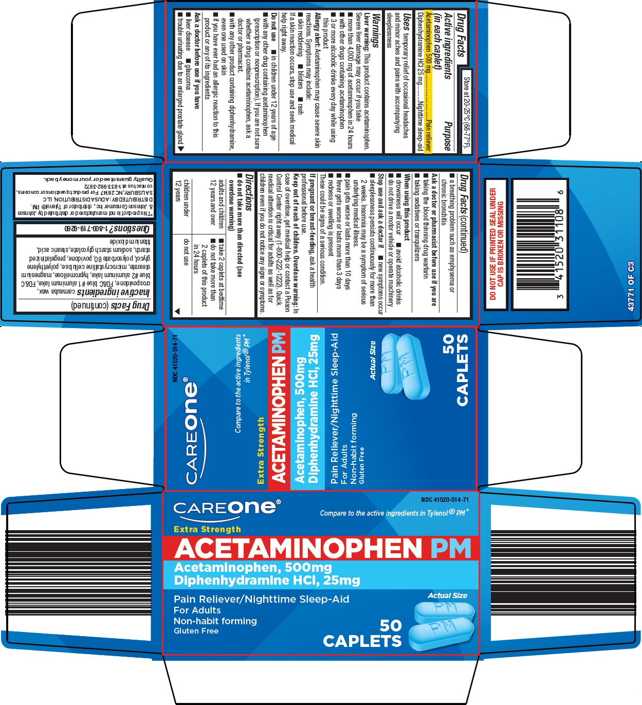 Pill image for American Sales Company Acetaminophen Pm Drug Facts