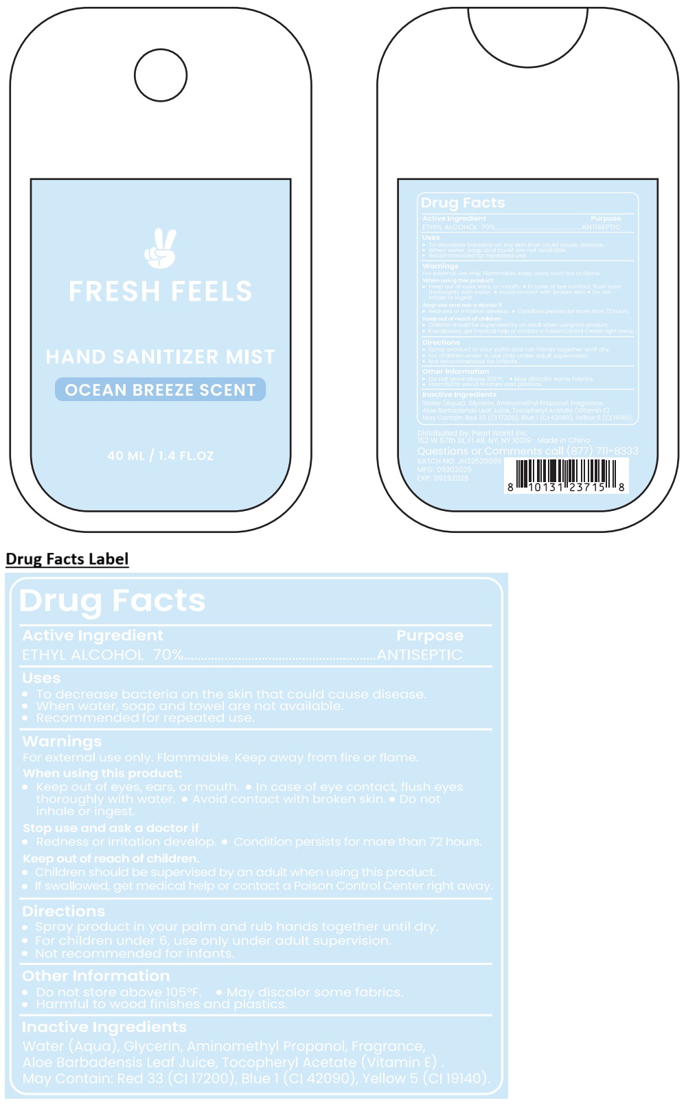 Pill image for Fresh Feels Hand Sanitizer Mist Ocean Breeze Scent