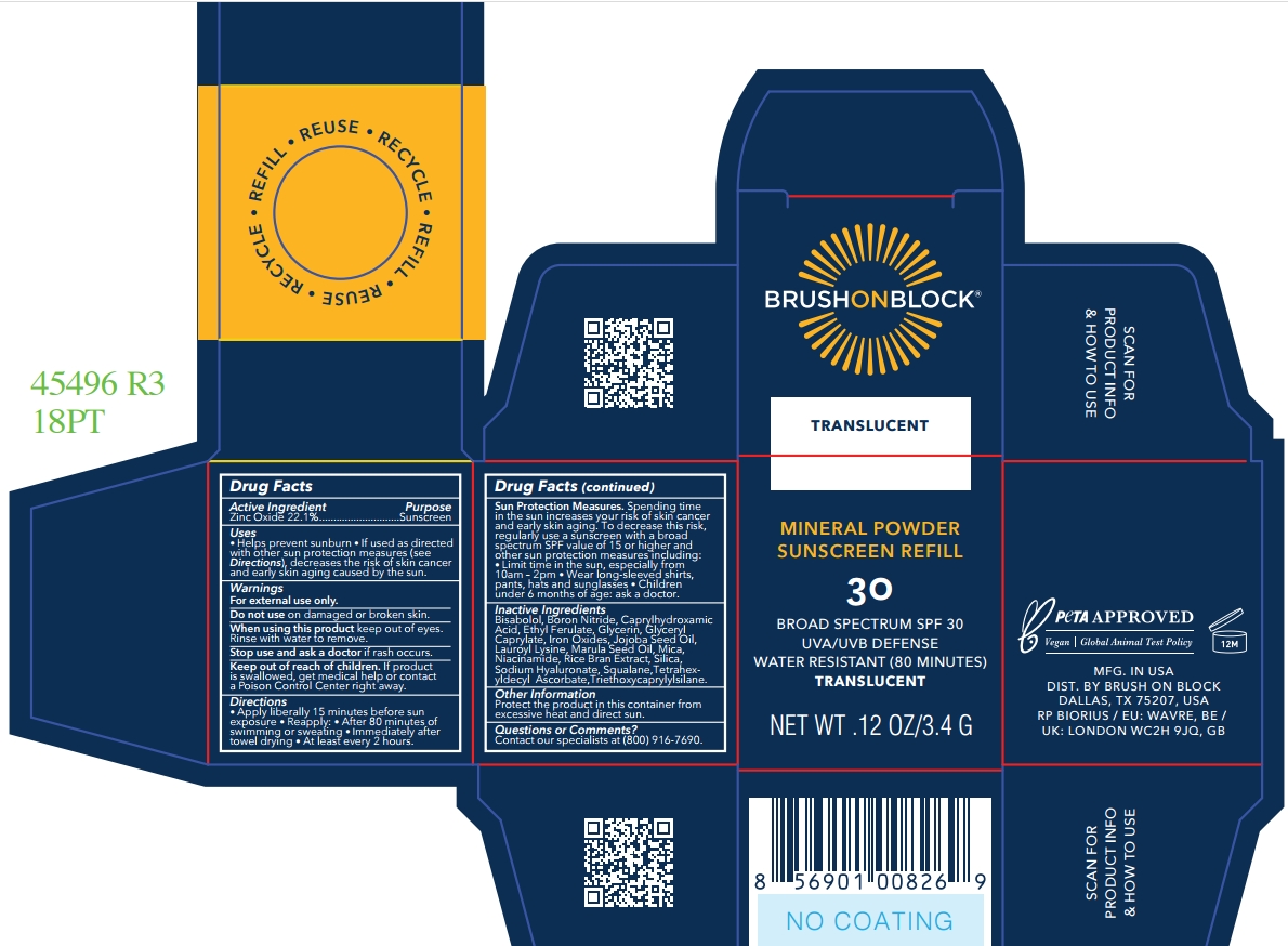 Pill image for Brush On Block Spf 30 Mineral Powder Translucent Zinc Only-refill