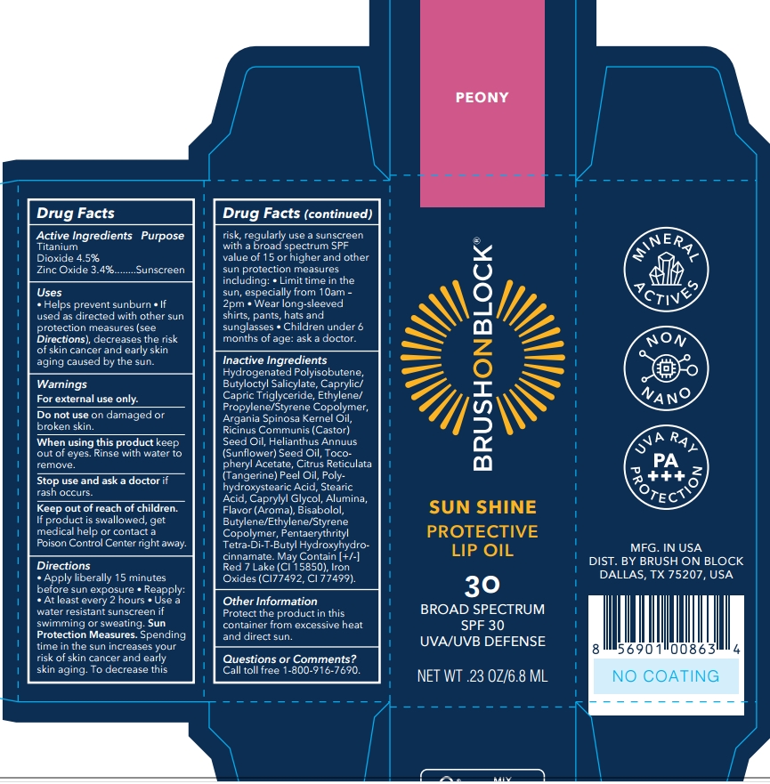 Pill image for Brush On Block Sun Shine Spf 30 Protective Lip Oil Peony Tint