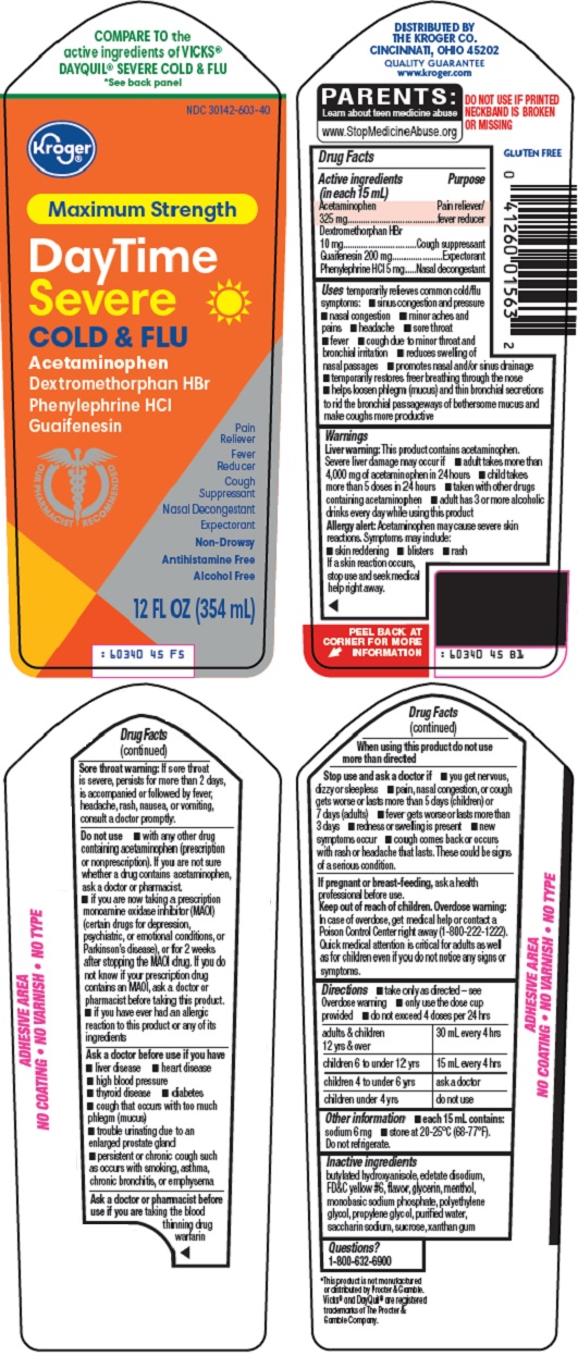 Pill image for Kroger Co. Daytime Severe Cold & Flu Drug Facts