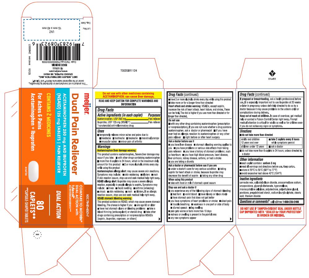 Pill image for Acetaminophen And Ibuprofen Tablets-dual Pain Reliever-meijer