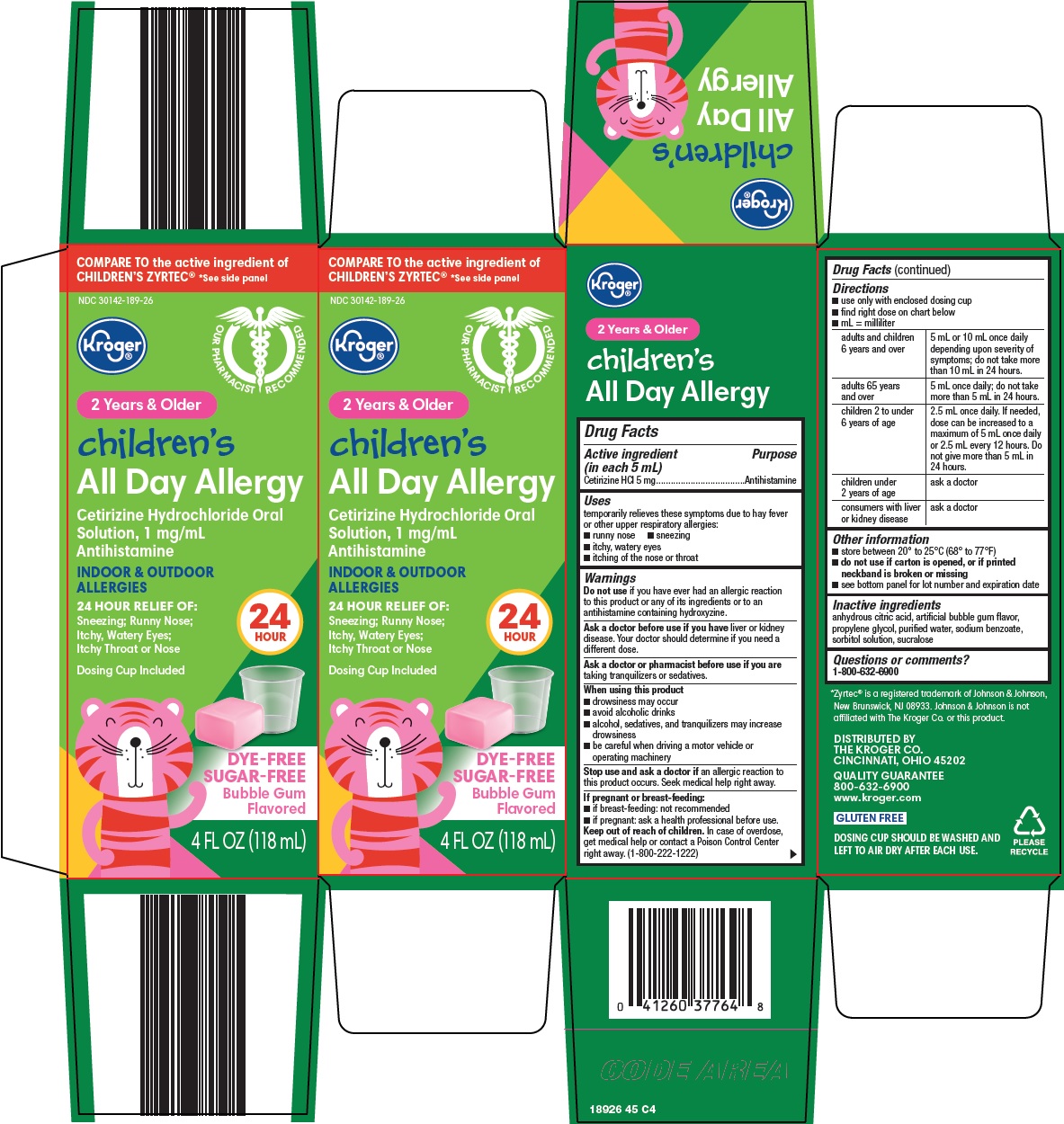 Pill image for Kroger Co. Children’s All Day Allergy Drug Facts