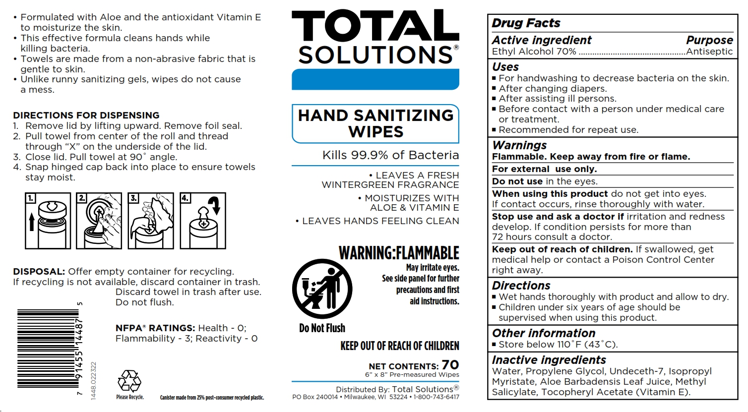 Pill image for 1448-total Solutions Hand Sanitizing Wipes