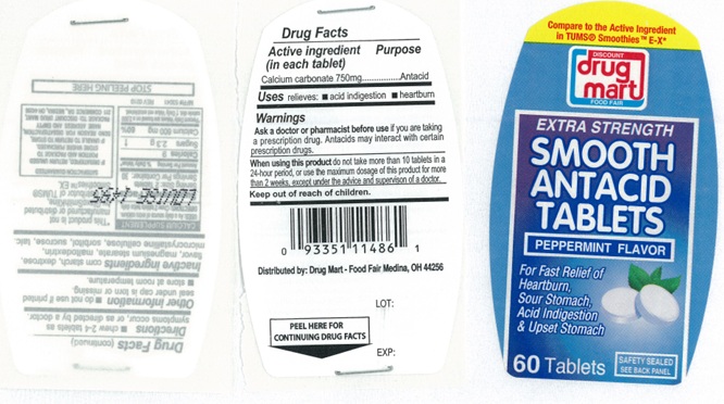 Pill image for Extra Strength Smooth Antacid Peppermint Tablets