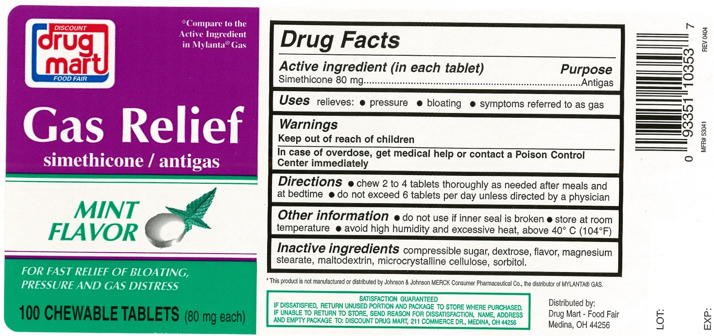 Pill image for Gas Relief Chewable Tablets
